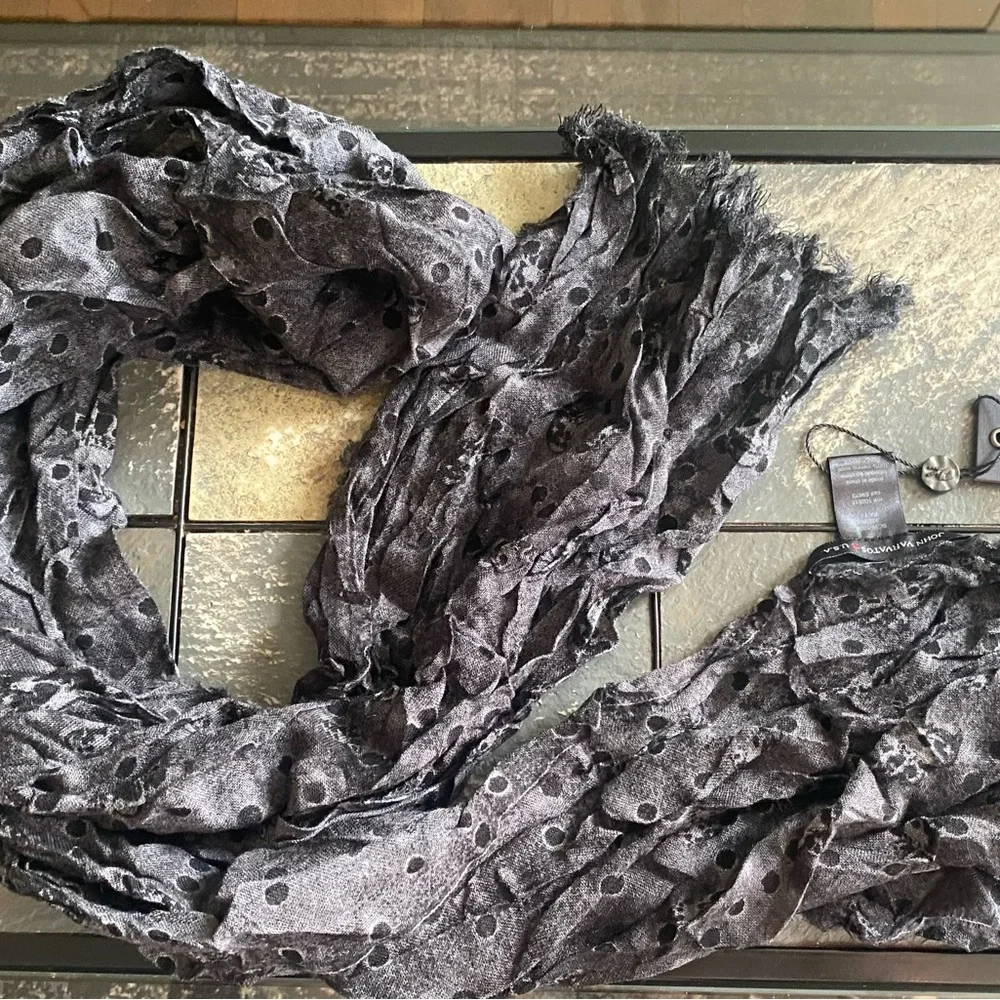 John Varvatos Black and Gray Scarf - Picture 2 of 9